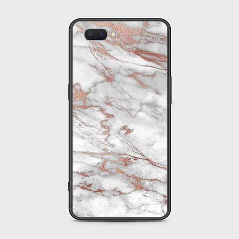 Oppo A3s Cover - White Marble Series 2 - HQ Ultra Shine Premium Infinity Glass Soft Silicon Borders Case