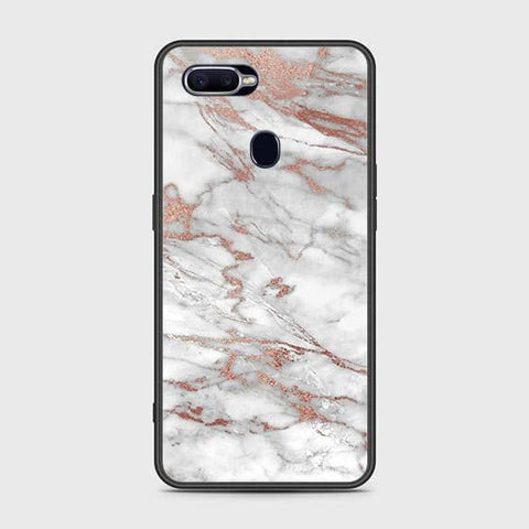 Oppo F9 / F9 Pro Cover - White Marble Series 2 - HQ Ultra Shine Premium Infinity Glass Soft Silicon Borders Case