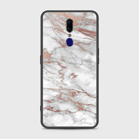 Oppo F11 Cover - White Marble Series 2 - HQ Ultra Shine Premium Infinity Glass Soft Silicon Borders Case