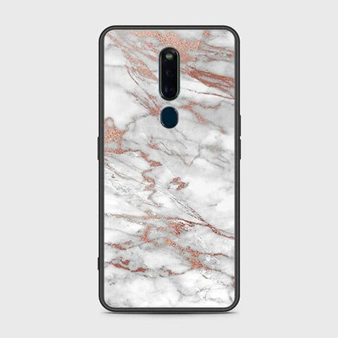 Oppo F11 Pro Cover - White Marble Series 2 - HQ Ultra Shine Premium Infinity Glass Soft Silicon Borders Case