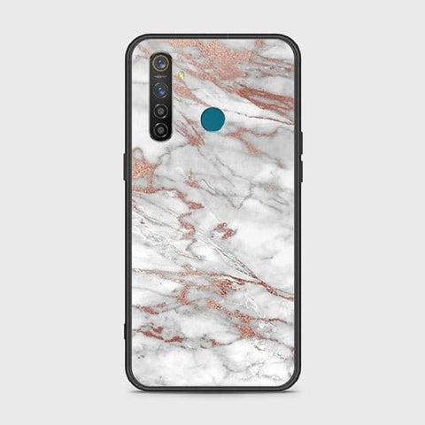 Realme 5 Pro Cover - White Marble Series 2 - HQ Ultra Shine Premium Infinity Glass Soft Silicon Borders Case