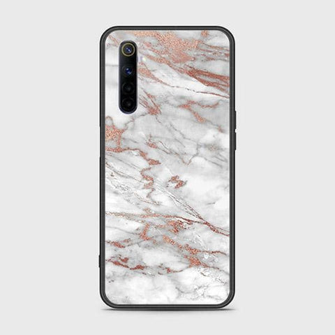 Realme 6 Cover - White Marble Series 2 - HQ Ultra Shine Premium Infinity Glass Soft Silicon Borders Case