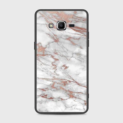 Samsung Galaxy J2 Prime Cover - White Marble Series 2 - HQ Ultra Shine Premium Infinity Glass Soft Silicon Borders Case