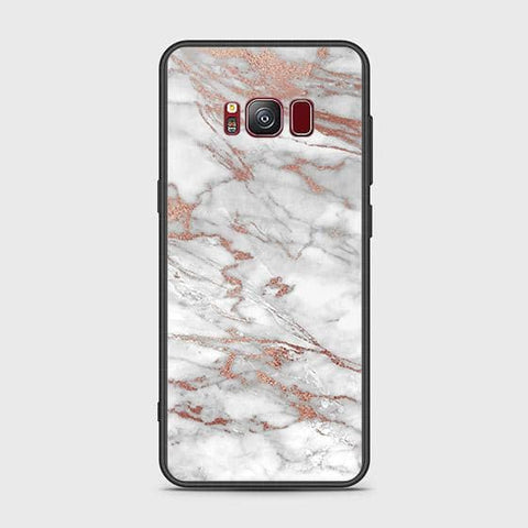 Samsung Galaxy S8 Plus Cover - White Marble Series 2 - HQ Ultra Shine Premium Infinity Glass Soft Silicon Borders Case