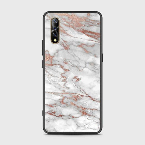 Vivo S1 Cover - White Marble Series 2 - HQ Ultra Shine Premium Infinity Glass Soft Silicon Borders Case