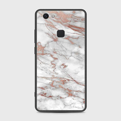 Vivo V7 Plus Cover - White Marble Series 2 - HQ Ultra Shine Premium Infinity Glass Soft Silicon Borders Case