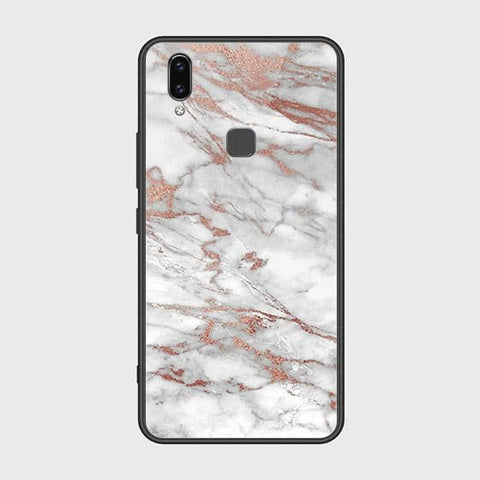 Vivo Y85 Cover - White Marble Series 2 - HQ Ultra Shine Premium Infinity Glass Soft Silicon Borders Case