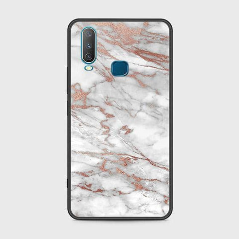 Vivo Y12 Cover - White Marble Series 2 - HQ Ultra Shine Premium Infinity Glass Soft Silicon Borders Case