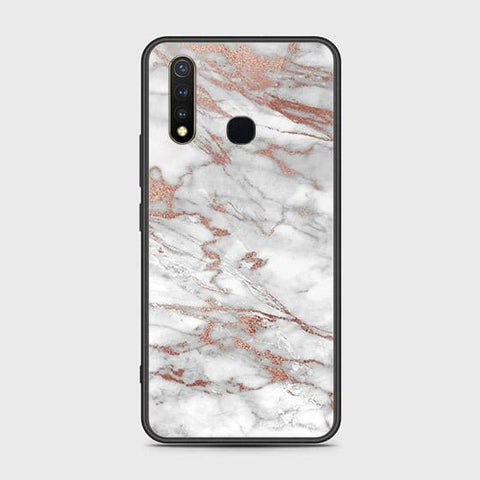 Vivo Y19 Cover - White Marble Series 2 - HQ Ultra Shine Premium Infinity Glass Soft Silicon Borders Case