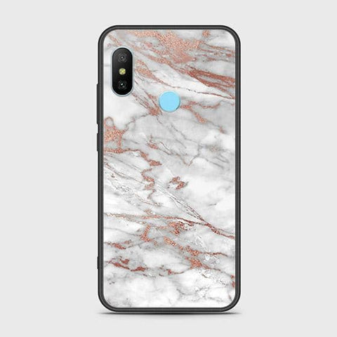 Xiaomi Redmi 6 Pro Cover - White Marble Series 2 - HQ Ultra Shine Premium Infinity Glass Soft Silicon Borders Case