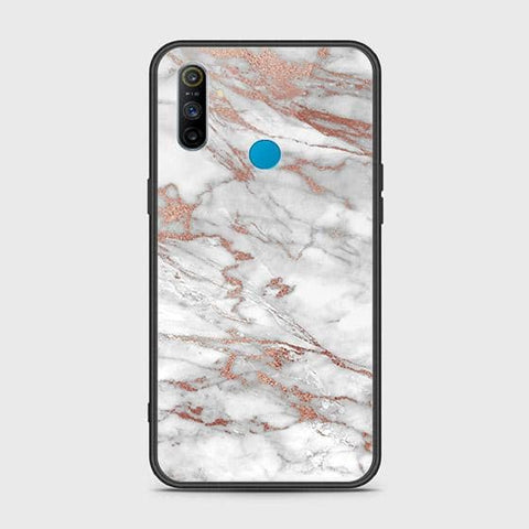 Realme C3 Cover - White Marble Series 2 - HQ Ultra Shine Premium Infinity Glass Soft Silicon Borders Case