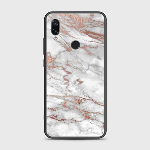 Xiaomi Redmi Note 7 Cover - White Marble Series 2 - HQ Ultra Shine Premium Infinity Glass Soft Silicon Borders Case