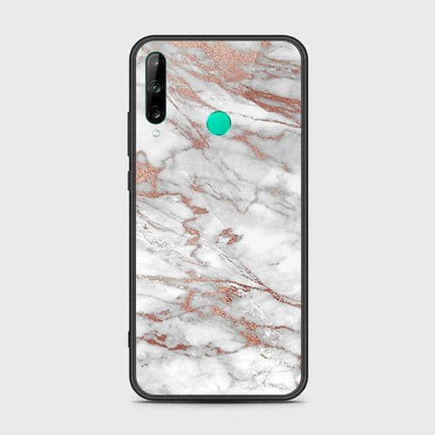 Huawei P40 lite E Cover - White Marble Series 2 - HQ Ultra Shine Premium Infinity Glass Soft Silicon Borders Case