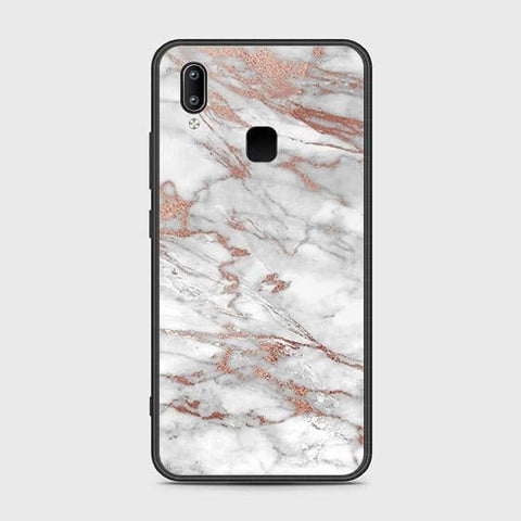 Vivo Y91 Cover - White Marble Series 2 - HQ Ultra Shine Premium Infinity Glass Soft Silicon Borders Case