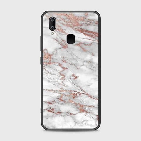 Vivo Y95 Cover - White Marble Series 2 - HQ Ultra Shine Premium Infinity Glass Soft Silicon Borders Case