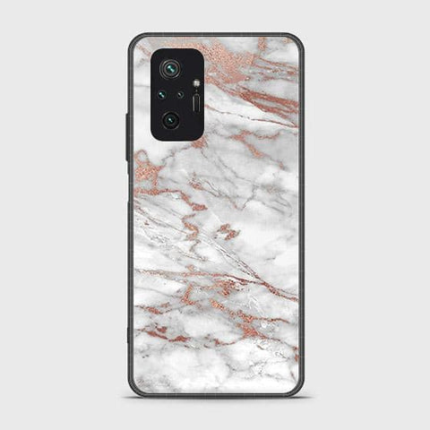 Xiaomi Redmi Note 10 Pro Max Cover - White Marble Series 2 - HQ Ultra Shine Premium Infinity Glass Soft Silicon Borders Case