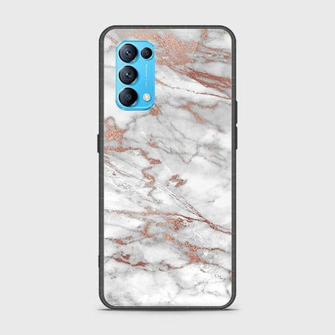 Oppo Reno 5 5G Cover - White Marble Series 2 - HQ Ultra Shine Premium Infinity Glass Soft Silicon Borders Case