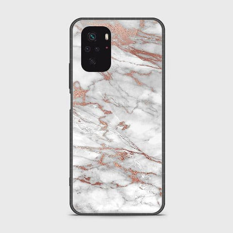 Xiaomi Redmi Note 10S Cover - White Marble Series 2 - HQ Ultra Shine Premium Infinity Glass Soft Silicon Borders Case