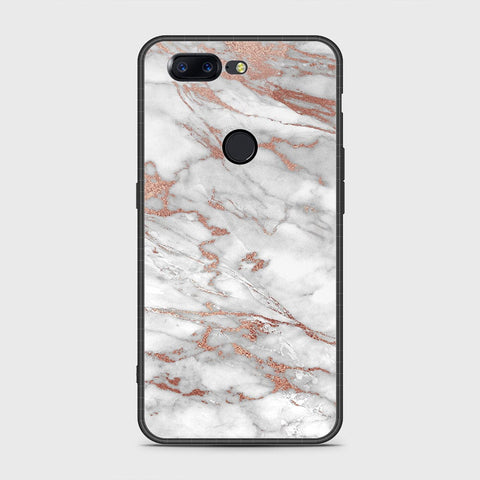 OnePlus 5T Cover- White Marble Series 2 - HQ Ultra Shine Premium Infinity Glass Soft Silicon Borders Case