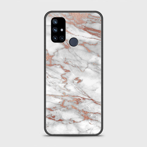 OnePlus Nord N10 5G Cover- White Marble Series 2 - HQ Ultra Shine Premium Infinity Glass Soft Silicon Borders Case