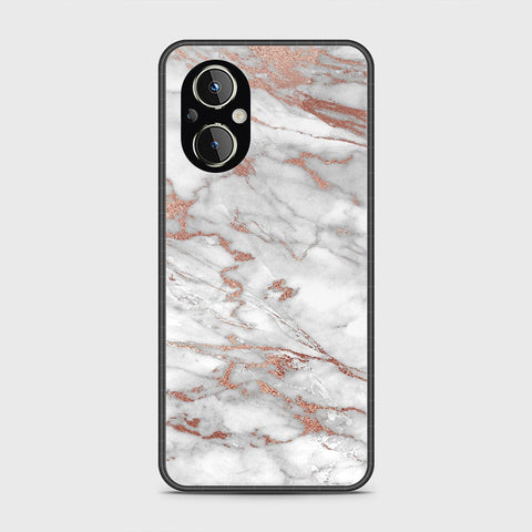 Oppo Reno 7Z 5G Cover- White Marble Series 2 - HQ Ultra Shine Premium Infinity Glass Soft Silicon Borders Case