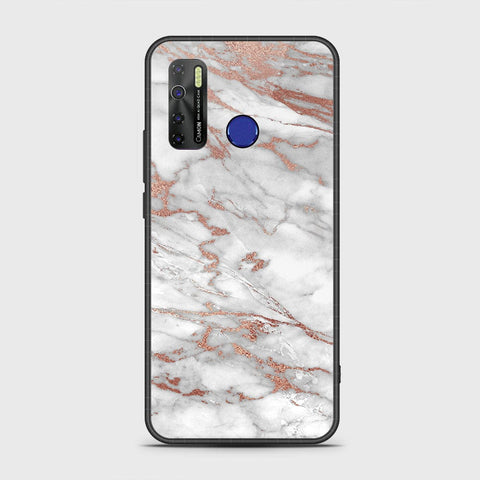 Infinix Hot 9 Cover- White Marble Series 2 - HQ Ultra Shine Premium Infinity Glass Soft Silicon Borders Case