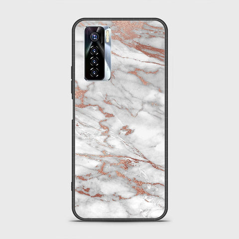 Tecno Camon 17 Pro Cover - White Marble Series 2 - HQ Ultra Shine Premium Infinity Glass Soft Silicon Borders Case