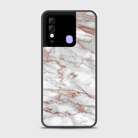 Tecno Spark 8 Cover- White Marble Series 2 - HQ Ultra Shine Premium Infinity Glass Soft Silicon Borders Case