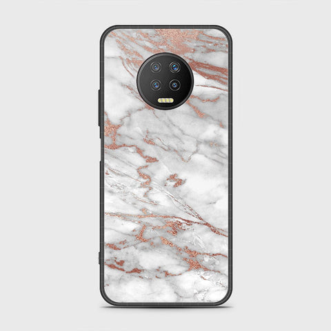 Infinix Note 7 Cover- White Marble Series 2 - HQ Ultra Shine Premium Infinity Glass Soft Silicon Borders Case