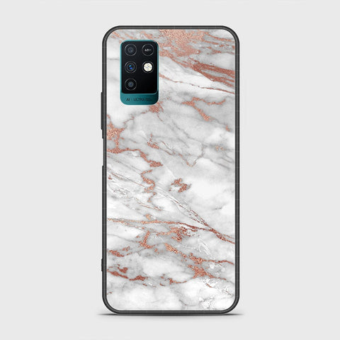 Infinix Note 10 Cover- White Marble Series 2 - HQ Ultra Shine Premium Infinity Glass Soft Silicon Borders Case