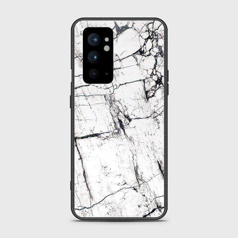 OnePlus 9RT 5G Cover- White Marble Series 2 - HQ Ultra Shine Premium Infinity Glass Soft Silicon Borders Case