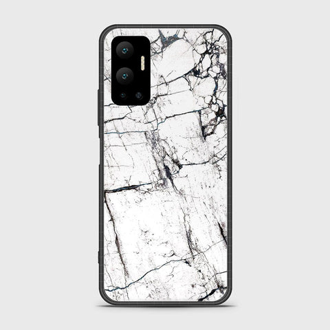 Infinix Hot 12 Cover- White Marble Series 2 - HQ Ultra Shine Premium Infinity Glass Soft Silicon Borders Case