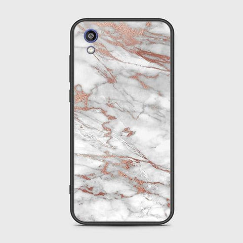 Honor 8S 2020 Cover - White Marble Series 2 - HQ Ultra Shine Premium Infinity Glass Soft Silicon Borders Case