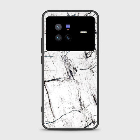 Vivo X80 Cover- White Marble Series 2 - HQ Ultra Shine Premium Infinity Glass Soft Silicon Borders Case