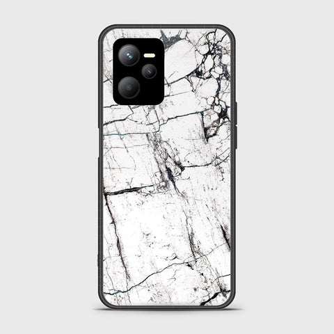 Realme V25 Cover- White Marble Series 2 - HQ Ultra Shine Premium Infinity Glass Soft Silicon Borders Case