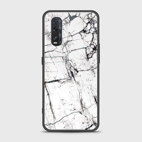 Oppo Find X2 Cover- White Marble Series 2 - HQ Ultra Shine Premium Infinity Glass Soft Silicon Borders Case