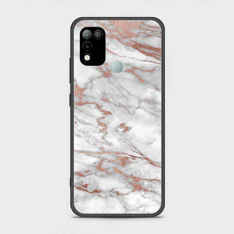 Infinix Hot 10 Play Cover- White Marble Series 2 - HQ Ultra Shine Premium Infinity Glass Soft Silicon Borders Case