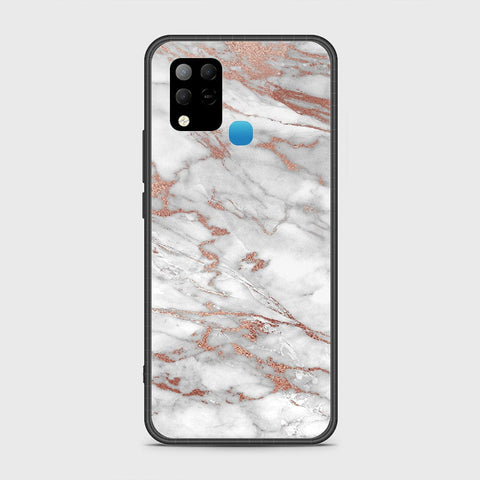 Infinix Hot 10s Cover- White Marble Series 2 - HQ Ultra Shine Premium Infinity Glass Soft Silicon Borders Case