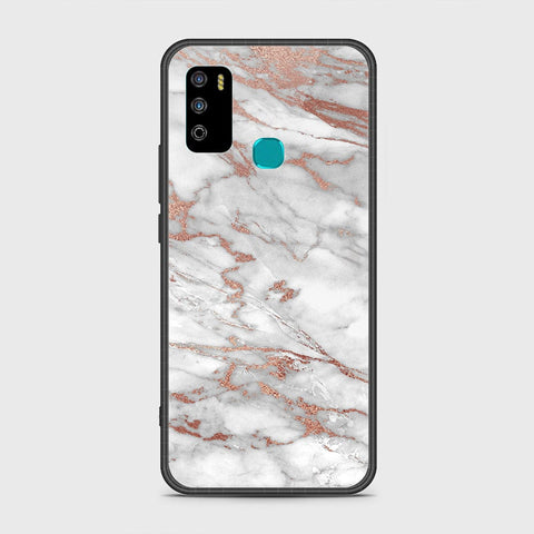 Infinix Hot 9 Play Cover- White Marble Series 2 - HQ Ultra Shine Premium Infinity Glass Soft Silicon Borders Case