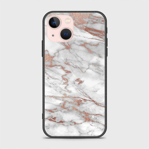 iPhone 14 Plus Cover- White Marble Series 2 - HQ Ultra Shine Premium Infinity Glass Soft Silicon Borders Case