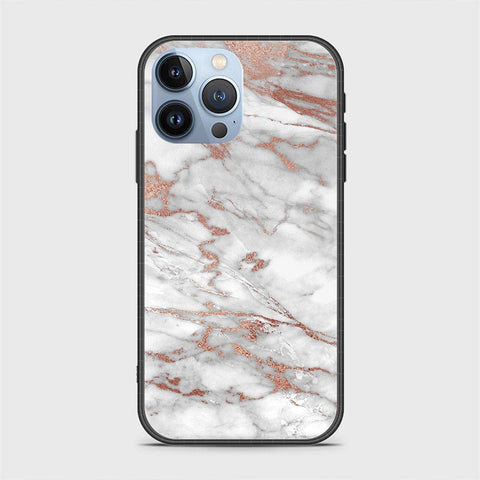 iPhone 14 Pro Cover- White Marble Series 2 - HQ Ultra Shine Premium Infinity Glass Soft Silicon Borders Case