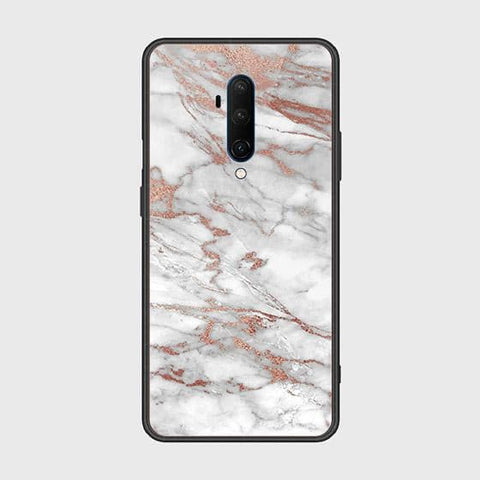 OnePlus 7T Pro Cover - White Marble Series 2 - HQ Ultra Shine Premium Infinity Glass Soft Silicon Borders Case