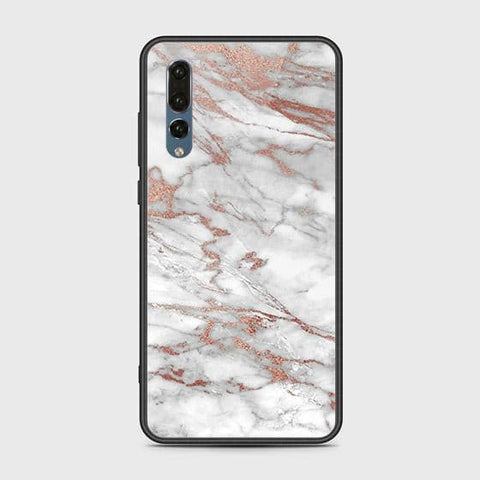 Huawei P20 Pro Cover - White Marble Series 2 - HQ Ultra Shine Premium Infinity Glass Soft Silicon Borders Case