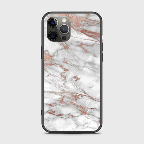 iPhone 12 Pro Cover - White Marble Series 2 - HQ Ultra Shine Premium Infinity Glass Soft Silicon Borders Case