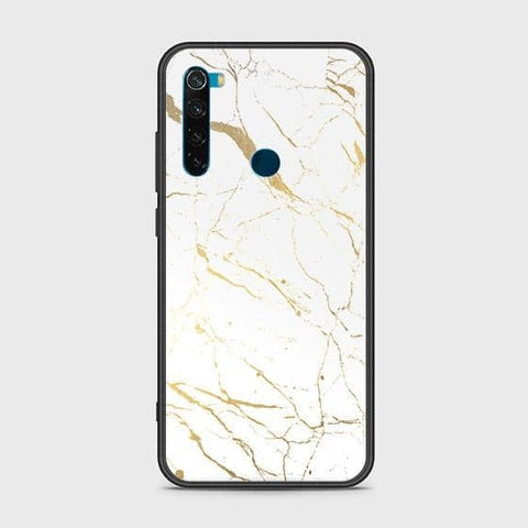 Xiaomi Redmi Note 8 Cover - White Marble Series 2 - HQ Ultra Shine Premium Infinity Glass Soft Silicon Borders Case