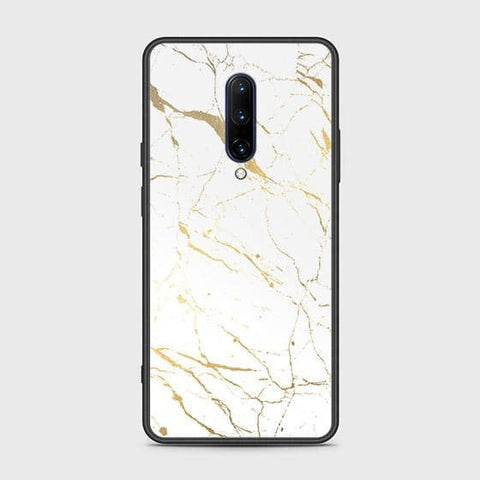 OnePlus 7 Pro Cover - White Marble Series 2 - HQ Ultra Shine Premium Infinity Glass Soft Silicon Borders Case