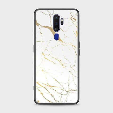 Oppo A5 2020 Cover - White Marble Series 2 - HQ Ultra Shine Premium Infinity Glass Soft Silicon Borders Case