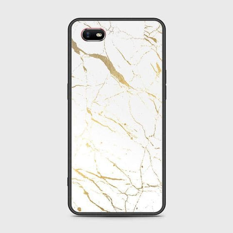 Oppo A1k Cover - White Marble Series 2 - HQ Ultra Shine Premium Infinity Glass Soft Silicon Borders Case