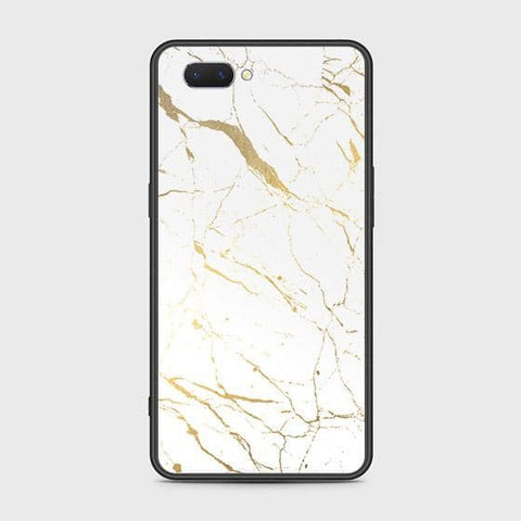 Oppo A3s Cover - White Marble Series 2 - HQ Ultra Shine Premium Infinity Glass Soft Silicon Borders Case