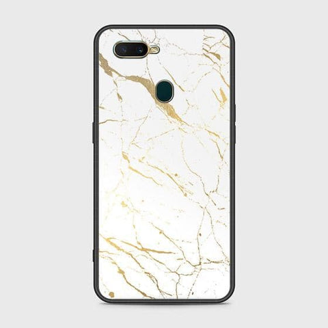 Oppo A12s Cover - White Marble Series 2 - HQ Ultra Shine Premium Infinity Glass Soft Silicon Borders Case